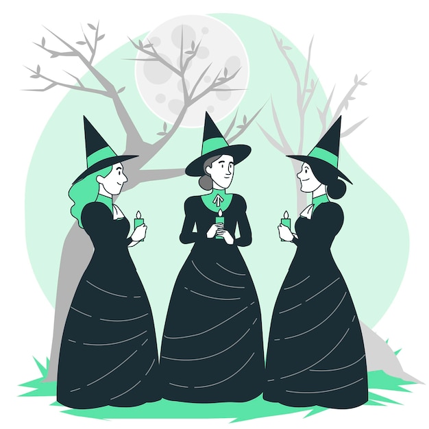 Gratis vector coven concept illustratie