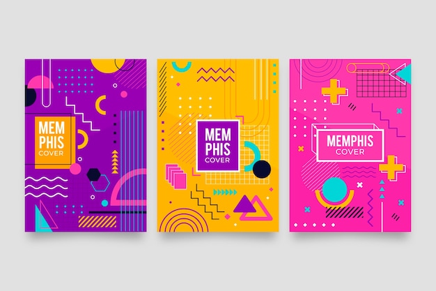 Cover set met geometrische vormen van memphis