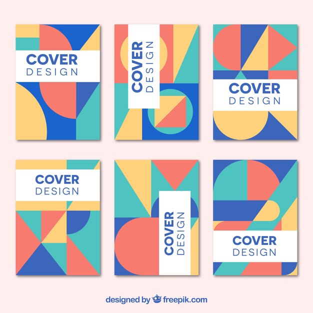 Coverscollectie met geometrische vormen