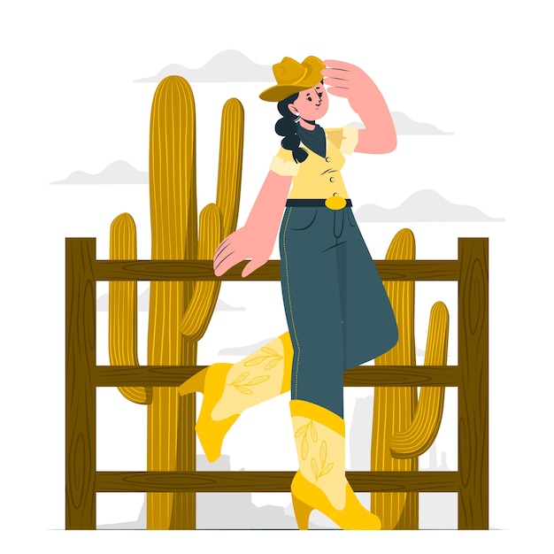 Gratis vector cowgirl concept illustratie