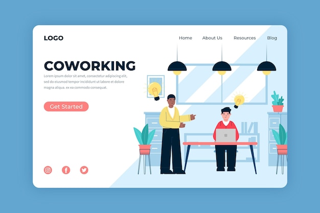 Coworking-bestemmingspagina-sjabloon