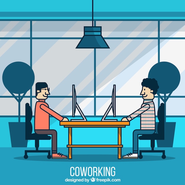 Gratis vector coworking concept illustratie