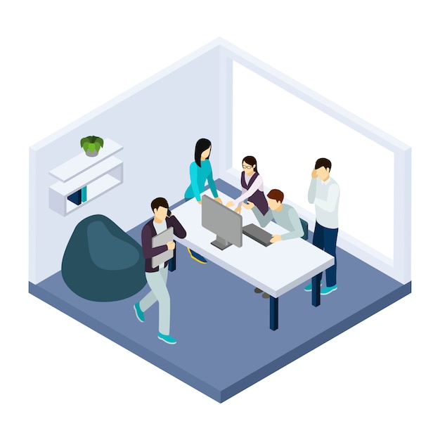 Gratis vector coworking en teamwork illustratie