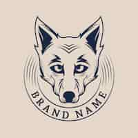 Gratis vector coyote branding logo sjabloon