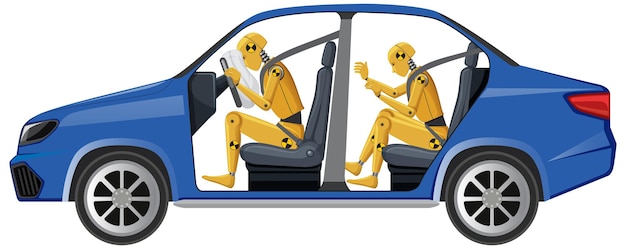 Crash test dummy in een auto