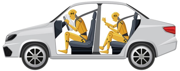 Crashtestdummy in een auto-airbag