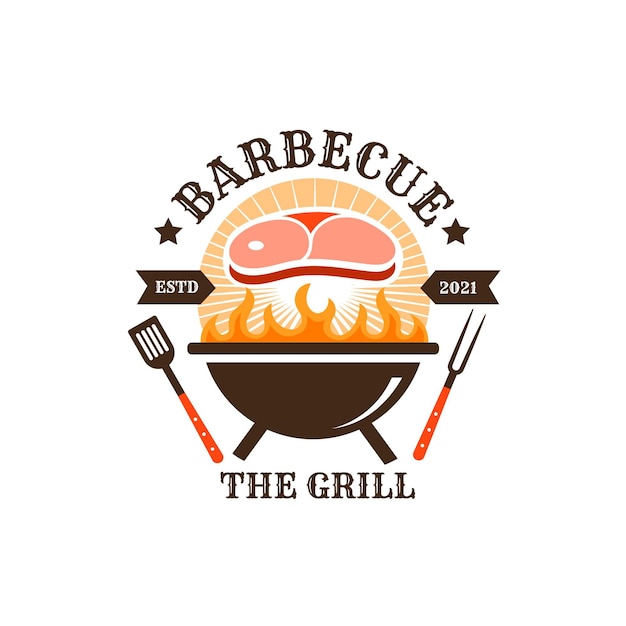 Creatief barbecue-logosjabloon met details
