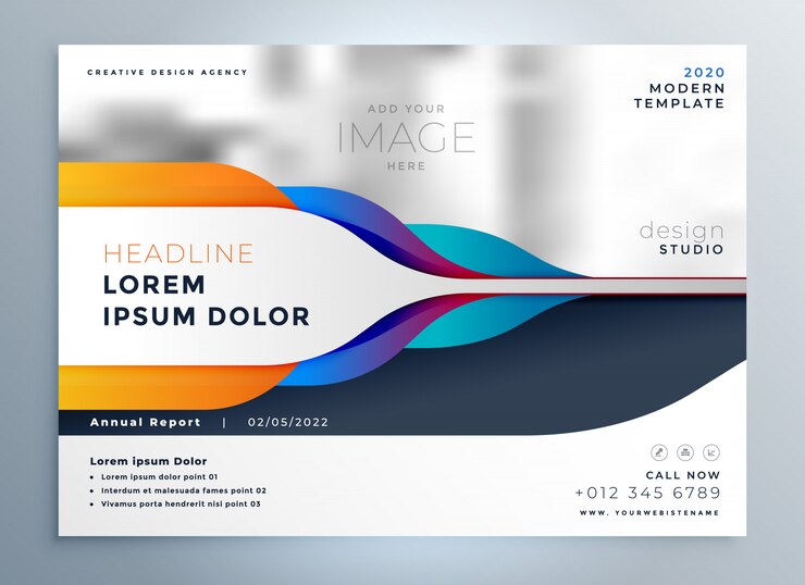 Gratis Vector creatief brochureontwerp met abstracte vormen