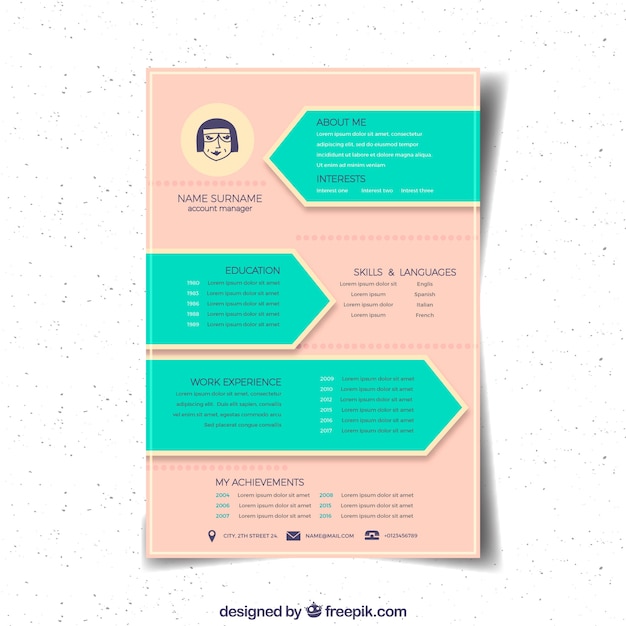 Gratis vector creatief cv-ontwerp