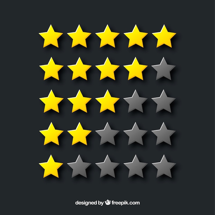 Gratis Vector creatief de classificatieconcept van de bordster