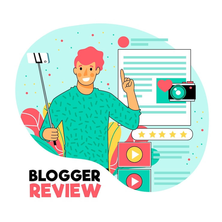 Gratis Vector creatief geïllustreerd blogger overzichtsconcept