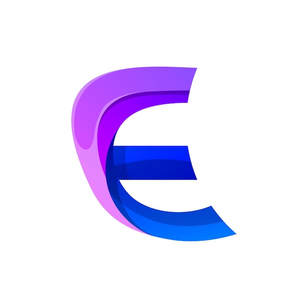 Creatief letter e kleurrijk logo-ontwerp