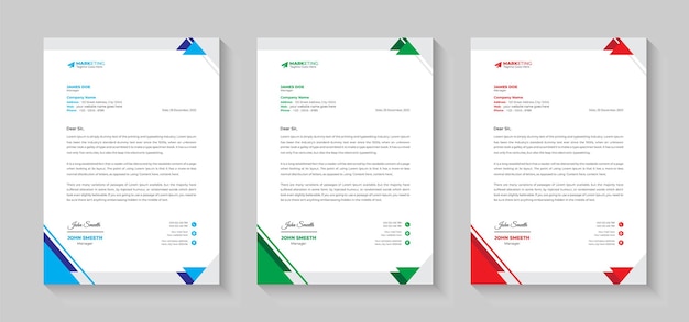 Creatief Modern Schoon zakelijk briefpapier Ontwerp zakelijk briefpapier Template