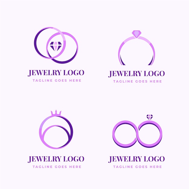 Creatief plat ontwerp ringlogo-sjablonen