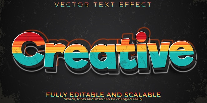 Creatief teksteffect, bewerkbare vintage en coole tekststijl