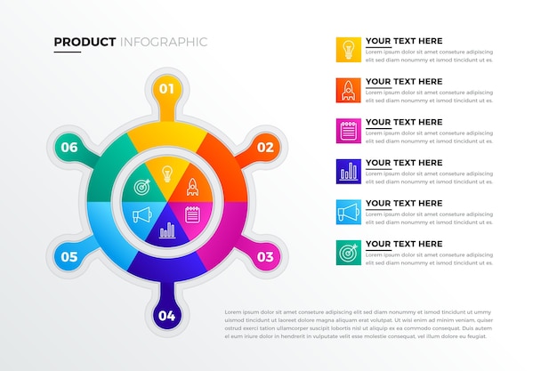 Creatief verloop product infographic