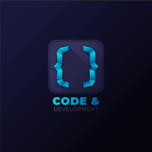 Gratis vector creatief verloopcode-logo
