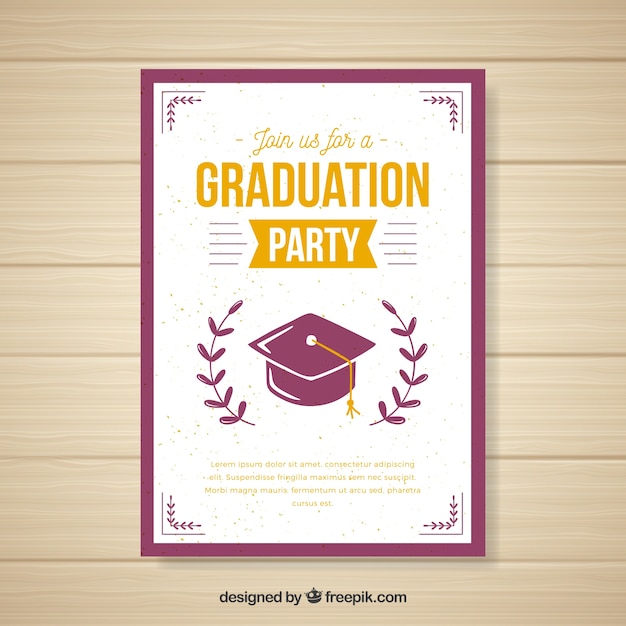 Gratis vector creatieve afstuderen uitnodiging voor feest