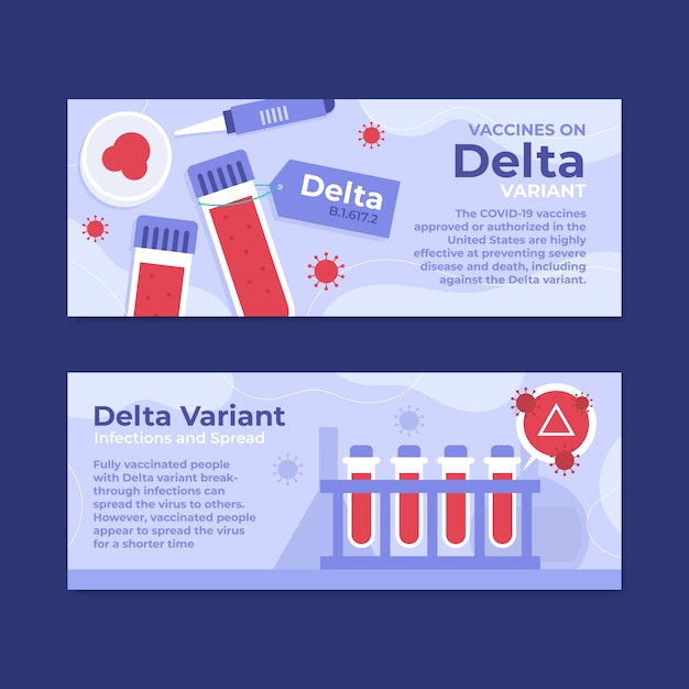 Gratis vector creatieve banner met deltavariant