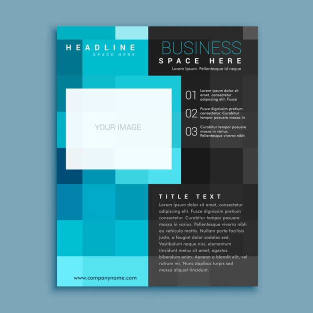 Creatieve blauwe vierkante geometrische zakelijke brochure flyer cover pagina ontwerp sjabloon