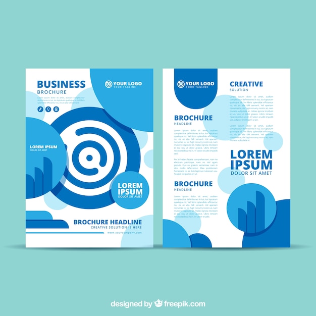 Creatieve blauwe zakelijke brochure sjabloon