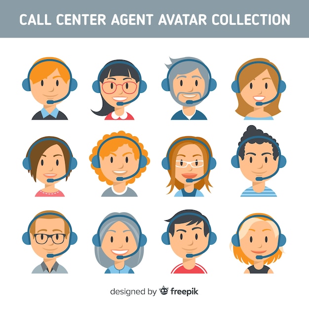 Creatieve callcenter-avatarcollectie