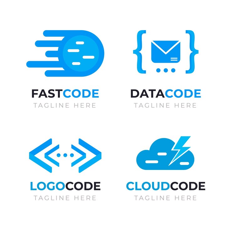 Gratis Vector creatieve code logo pack