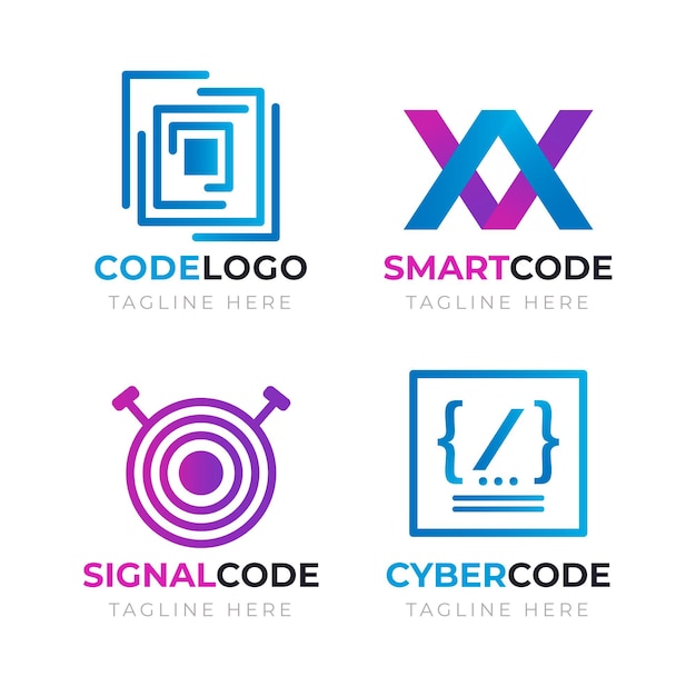 Creatieve code logo set