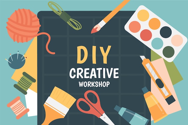 Creatieve diy workshop geïllustreerd