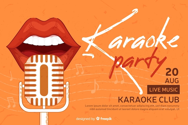 Gratis vector creatieve feestbanner voor karaoke