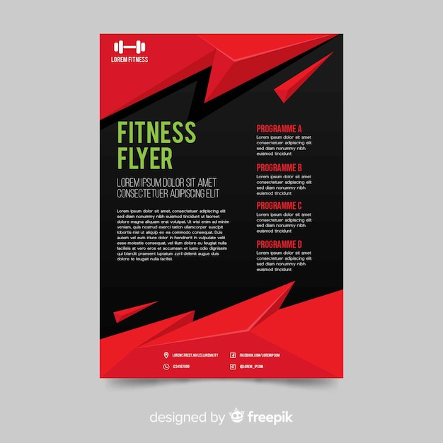 Creatieve fitness flyer-sjabloon