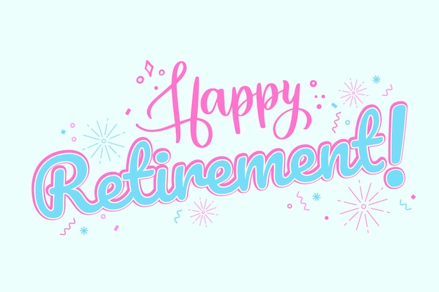 Gratis vector creatieve gelukkige pensionering belettering