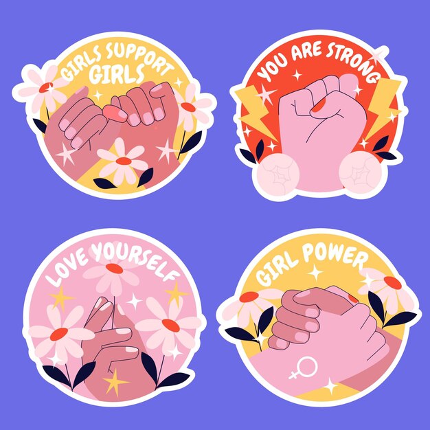 Creatieve girl power stickers set