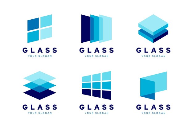 Creatieve glazen logo-sjabloonset