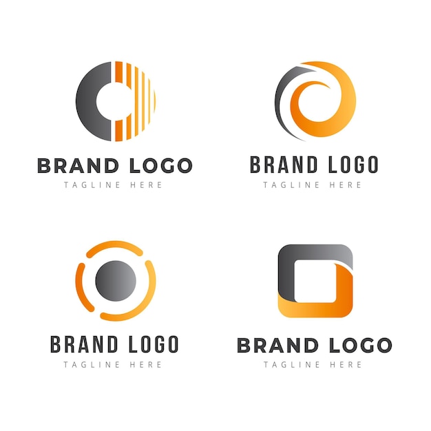 Gratis vector creatieve gradiënt o logo-collectie