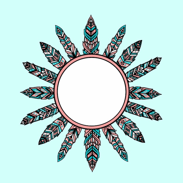 Gratis vector creatieve gravure handgetekende boho frame