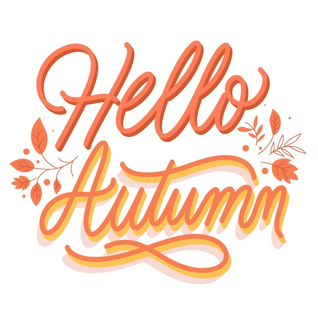 Creatieve hallo herfst belettering met bladeren