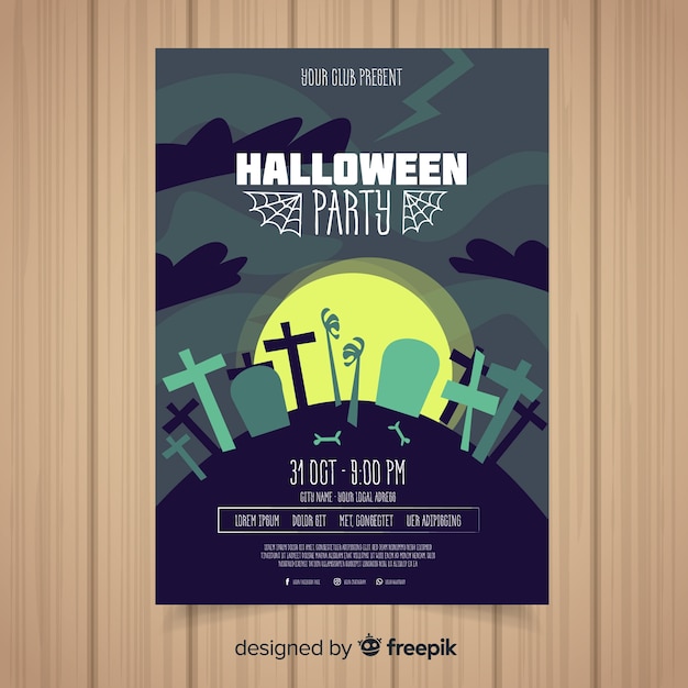 Creatieve halloween-feest poster sjabloon