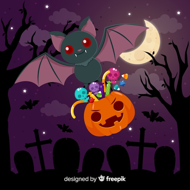 Gratis vector creatieve halloween vleermuis achtergrond