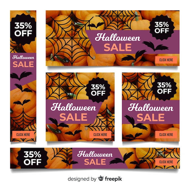 Creatieve halloween webverkoop banner collectie