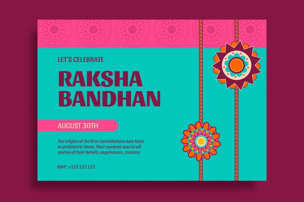 Gratis vector creatieve handgetekende laten we de raksha bandhan-uitnodiging vieren