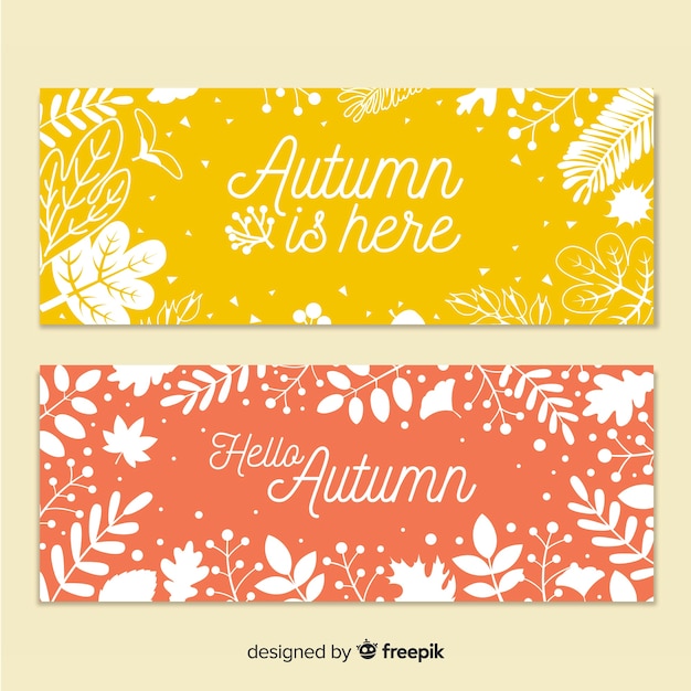 Gratis vector creatieve herfstbanner met bladeren