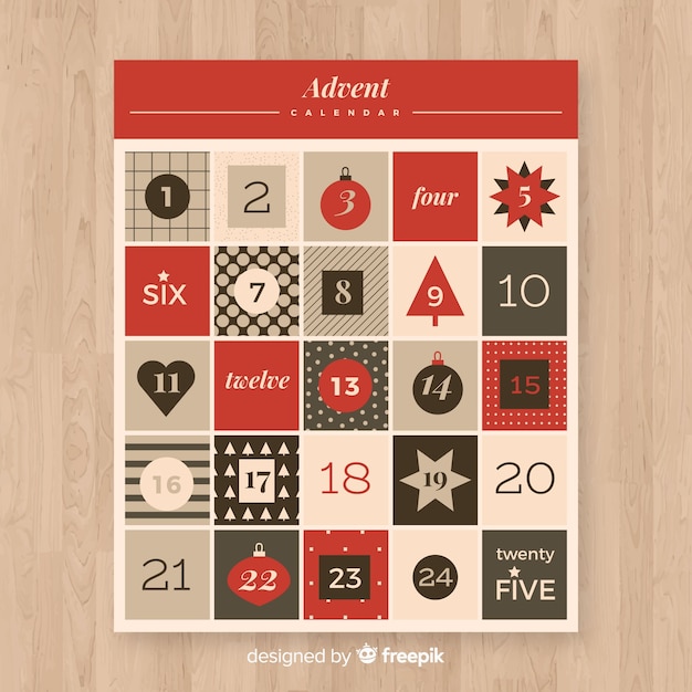 Gratis vector creatieve kerst advent kalender ontwerp