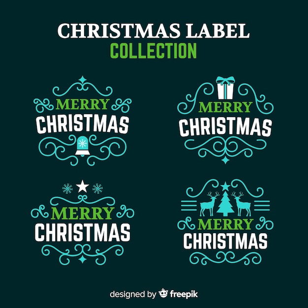 Creatieve kerst label collectie