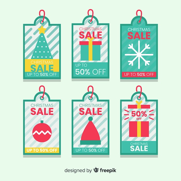 Creatieve kerst verkoop tags instellen