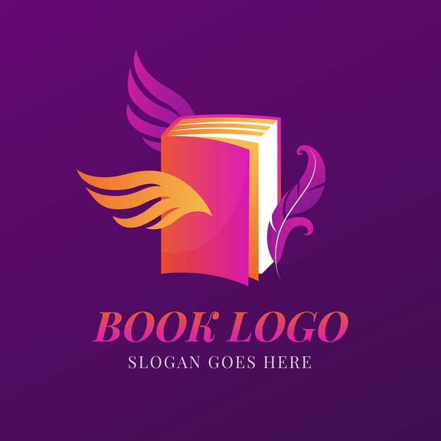 Creatieve kleurovergang boek logo sjabloon