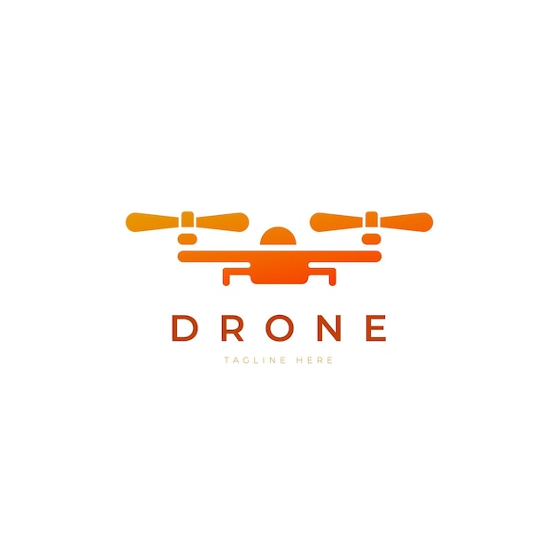 Creatieve kleurovergang drone logo sjabloon