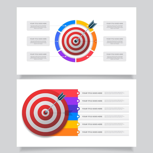 Creatieve kleurrijke doelen infographic