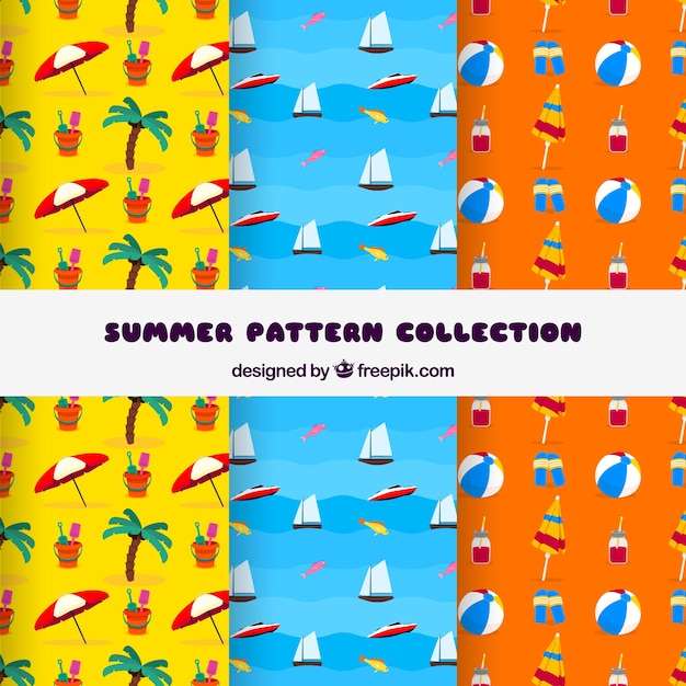 Creatieve kleurrijke zomer patroon collectie