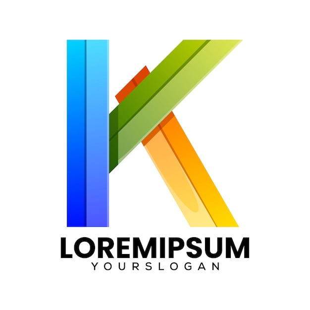 Gratis vector creatieve letter k kleurrijke icoon logo ontwerp